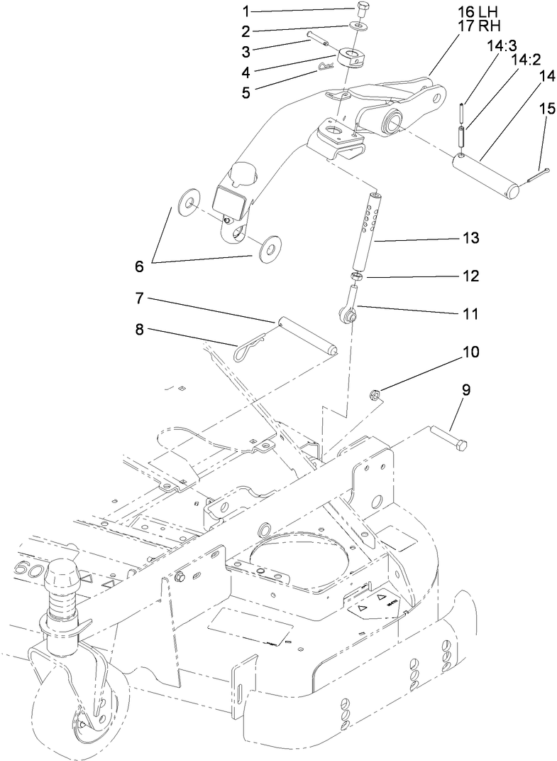 Lift Arm and Rear Height-of-Cut Assembly