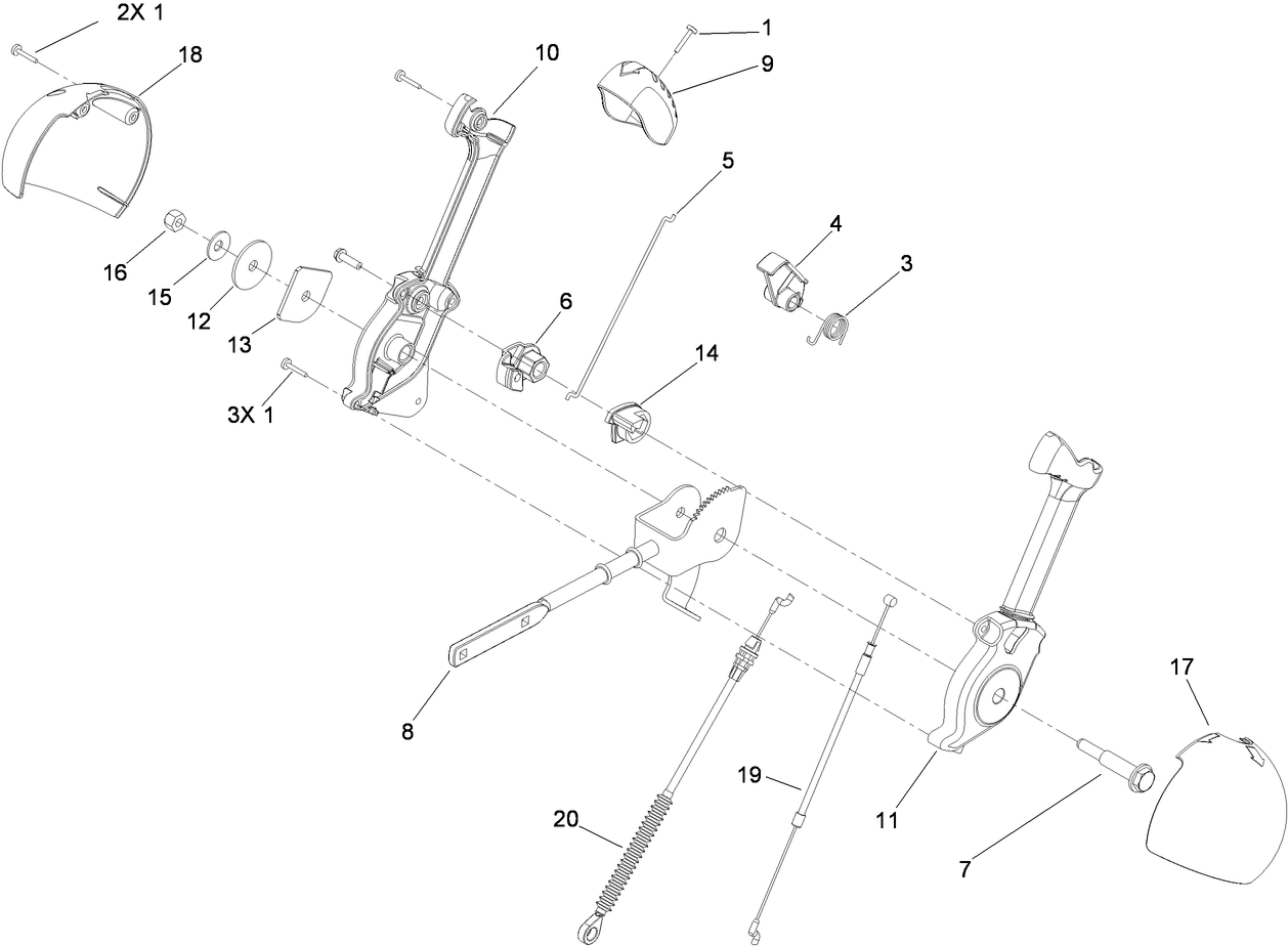 Chute Control Lever Assembly