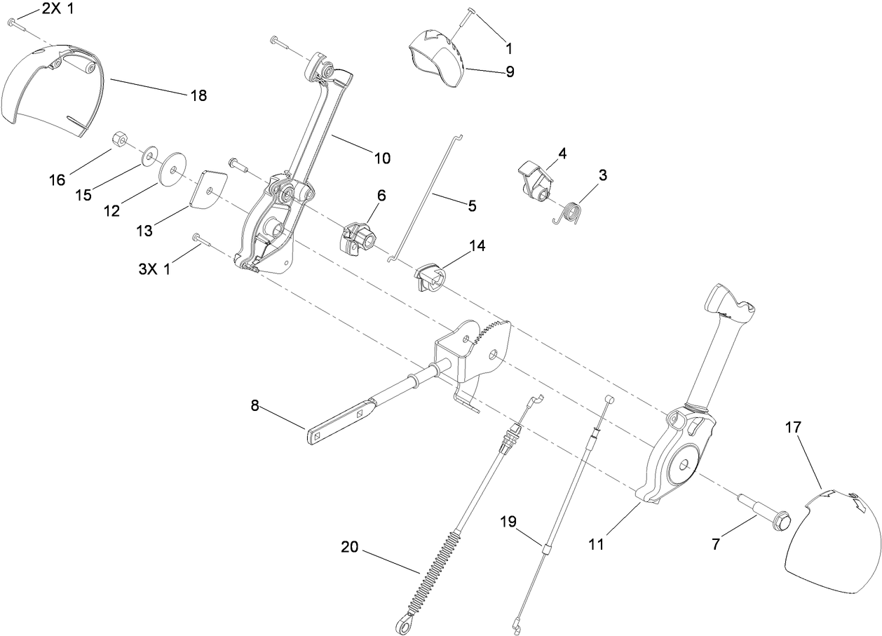 Chute Control Lever Assembly