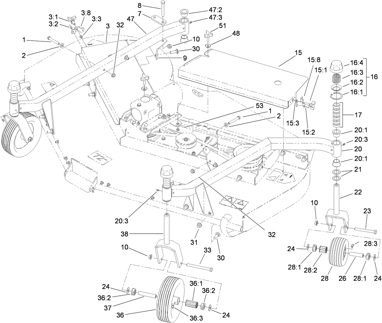 Castor Arm and Cover Assembly