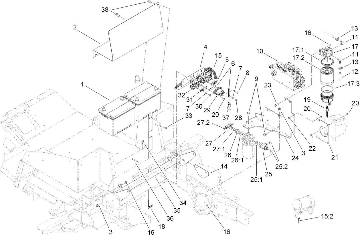 Battery and Lift Manifold Assembly