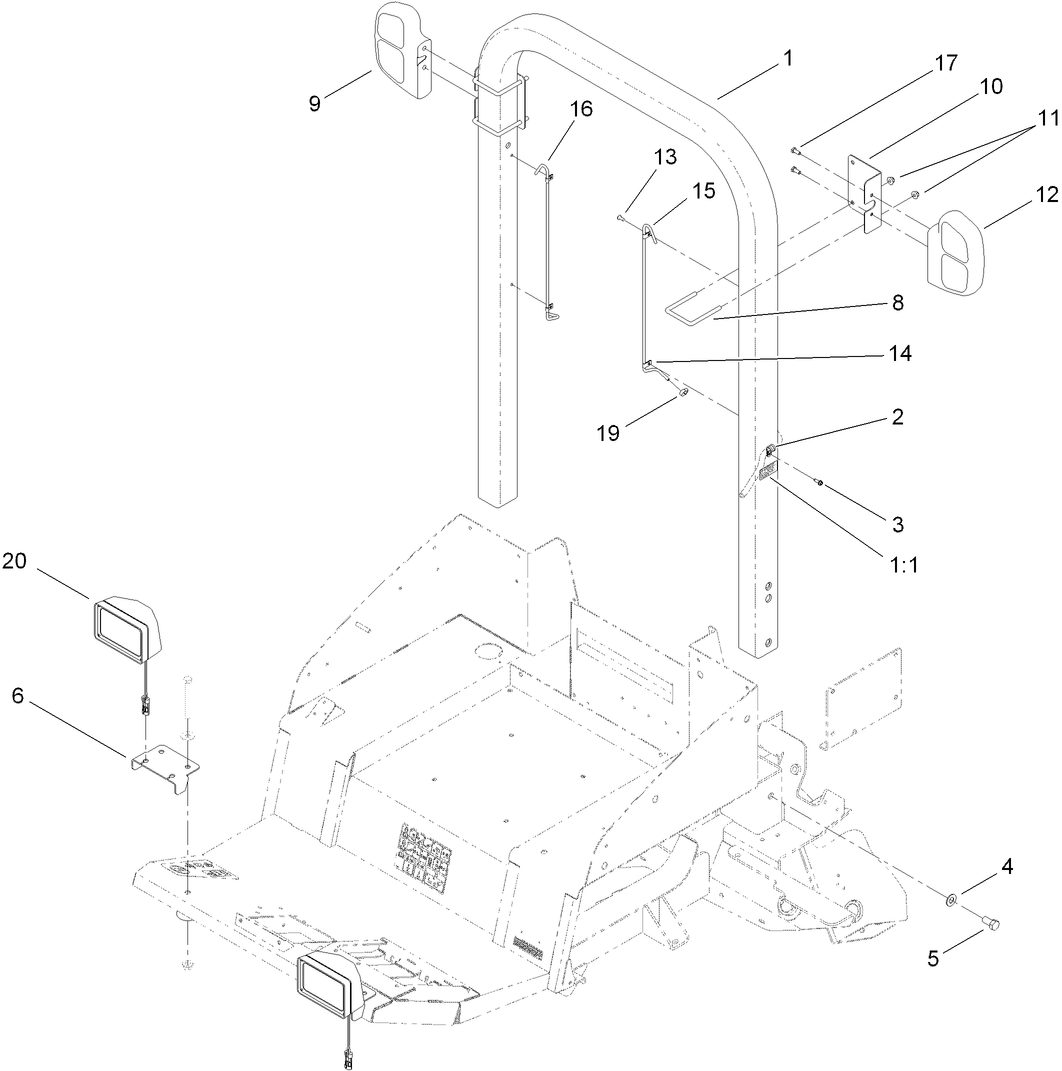 Roll-Over Protection System and Road Light Assembly
