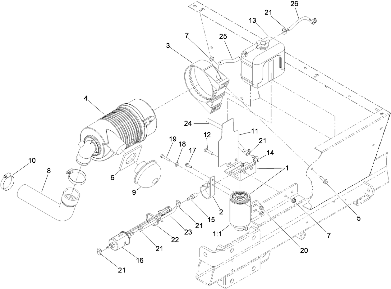 Air Cleaner and Reservoir Assembly