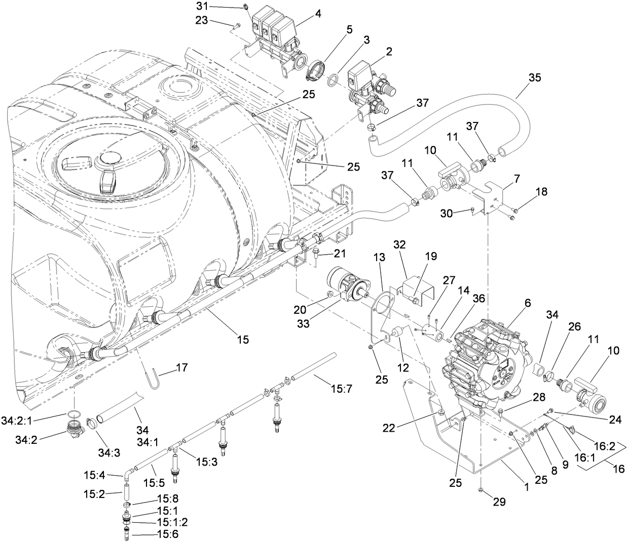 Spray Pump and Valve Assembly
