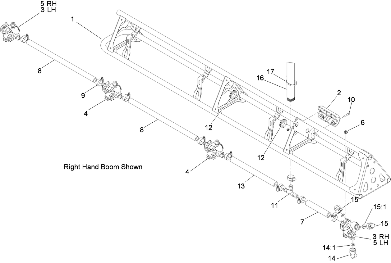 Left and Right Hand Wing Boom Assembly
