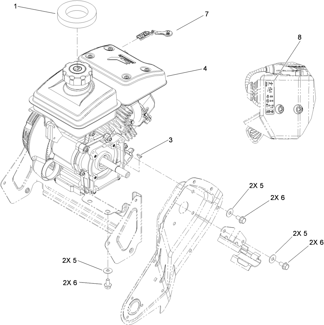 Engine and Mounting Assembly