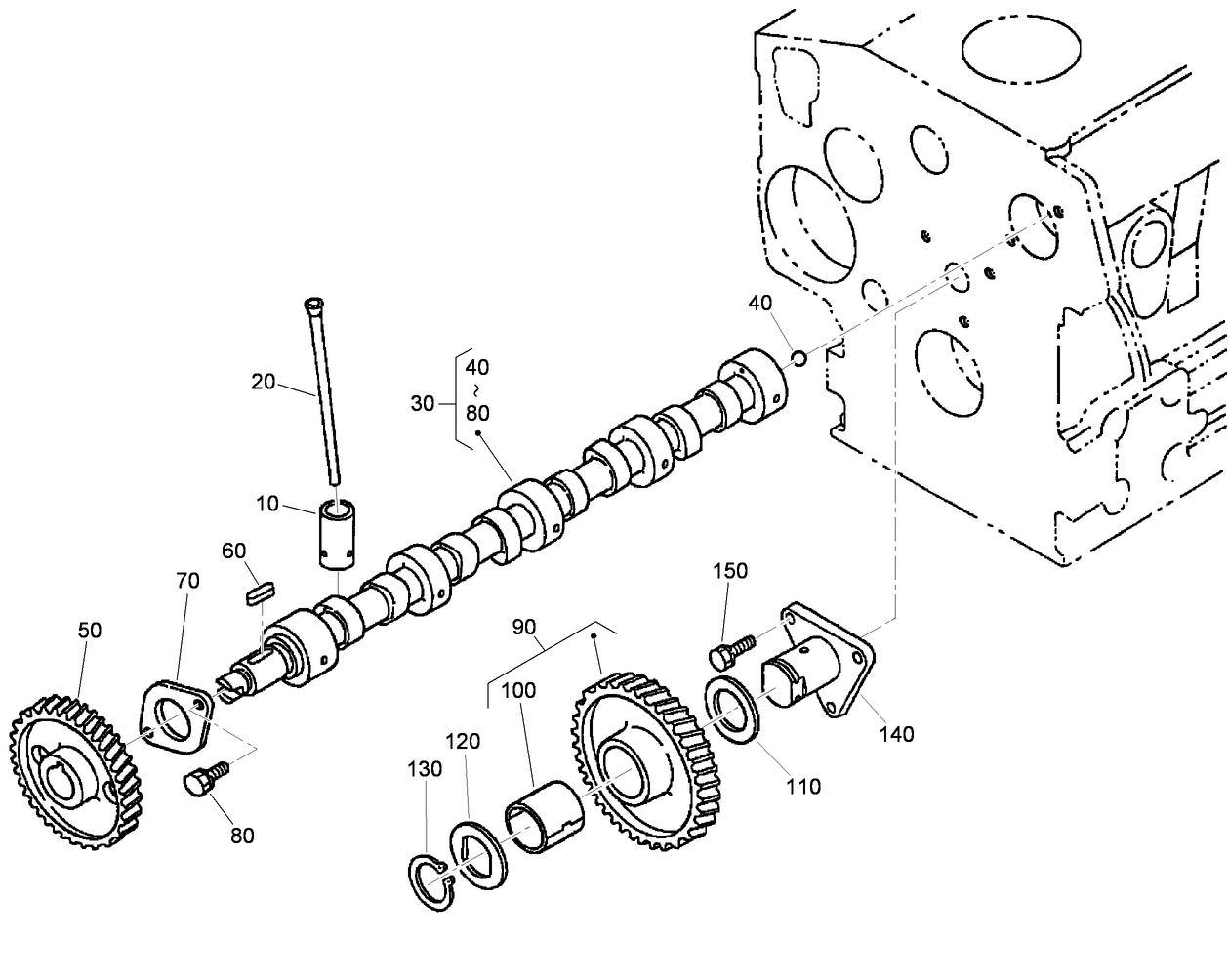 Cam Shaft and Idle Gear Assembly