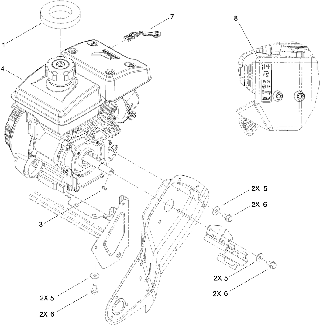 Engine and Mounting Assembly