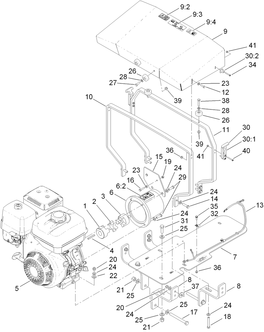 Engine and Mounting Assembly