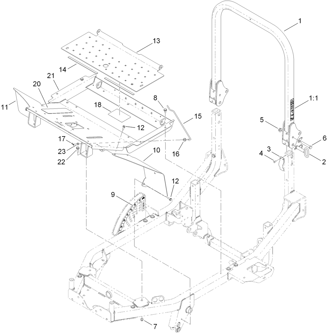 Platform and Roll-Over Protection System Assembly