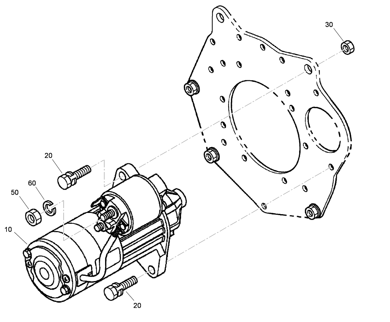 Starter Installation Assembly