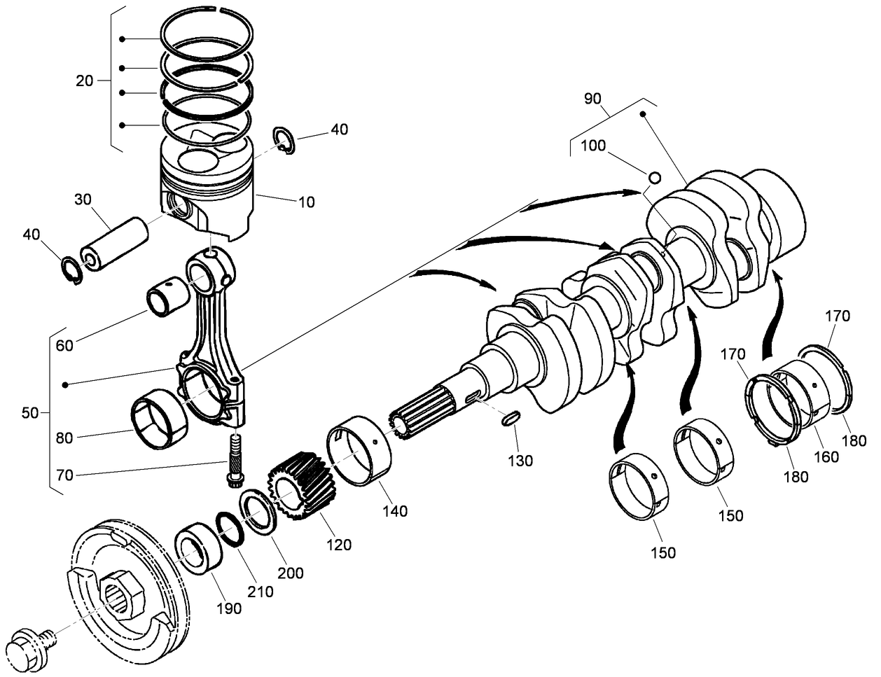 Piston and Crankshaft Assembly
