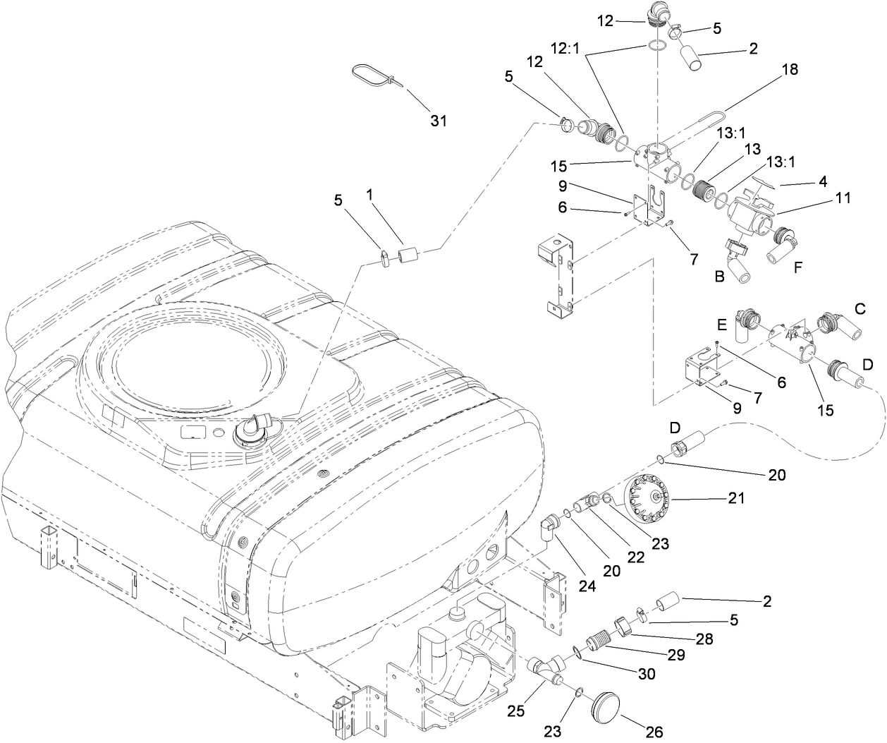 Upper Sprayer Component Assembly