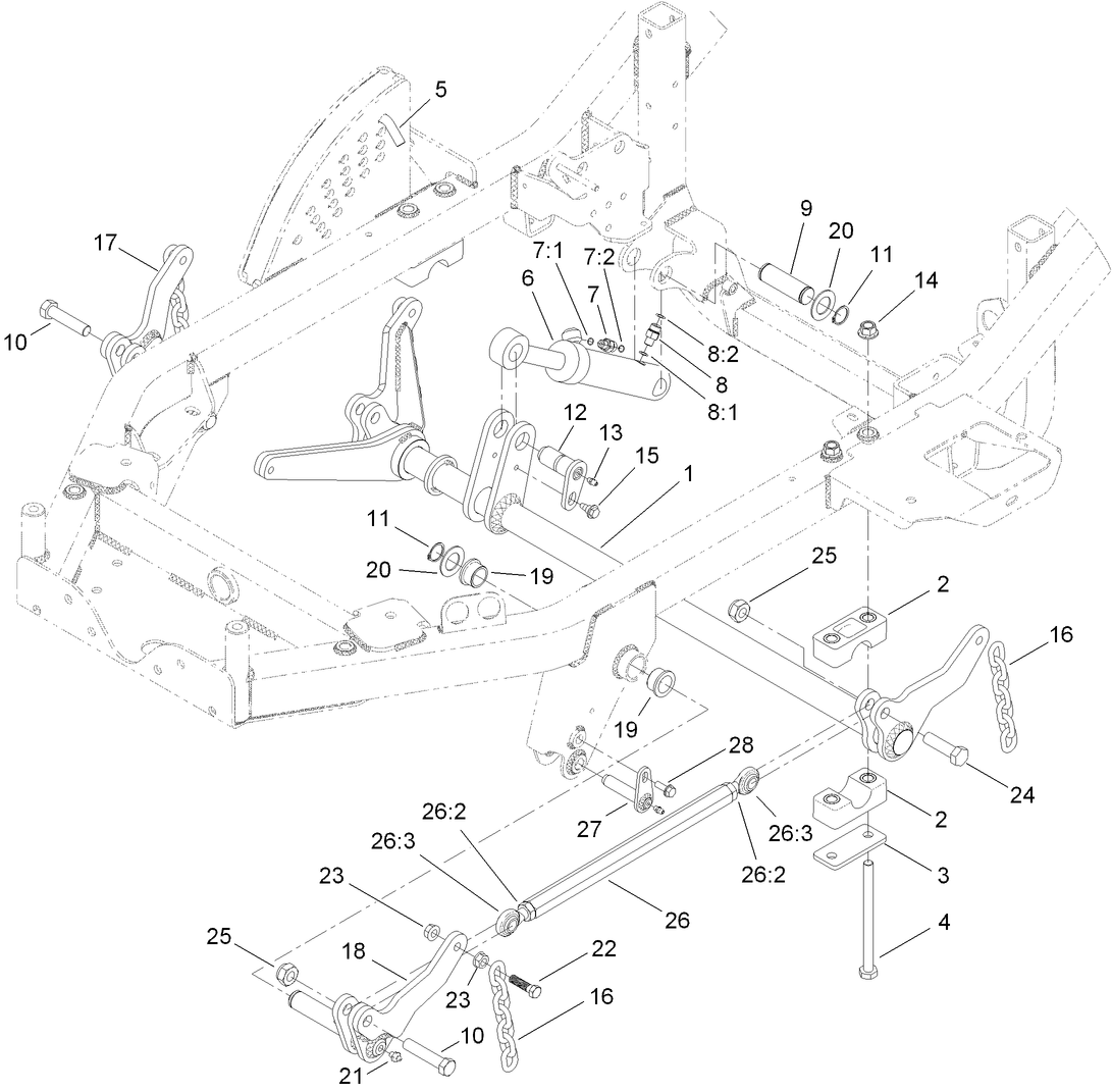 Lift Shaft and Linkage Assembly