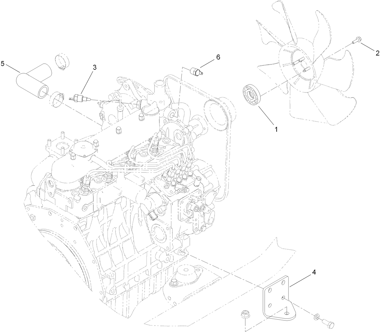Fan Spacer and Thermoswitch Assembly
