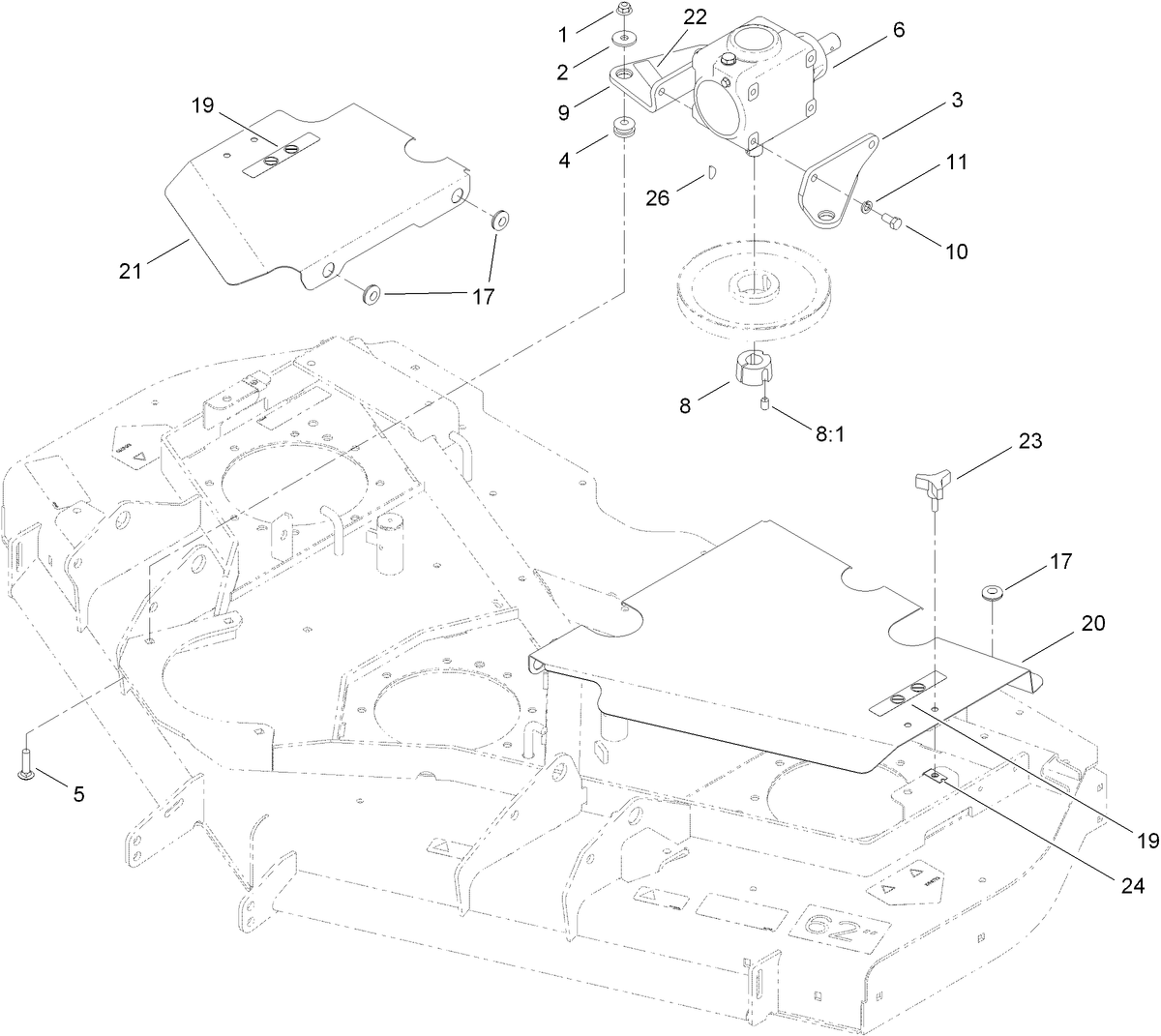 Deck Cover and Gearbox Assembly