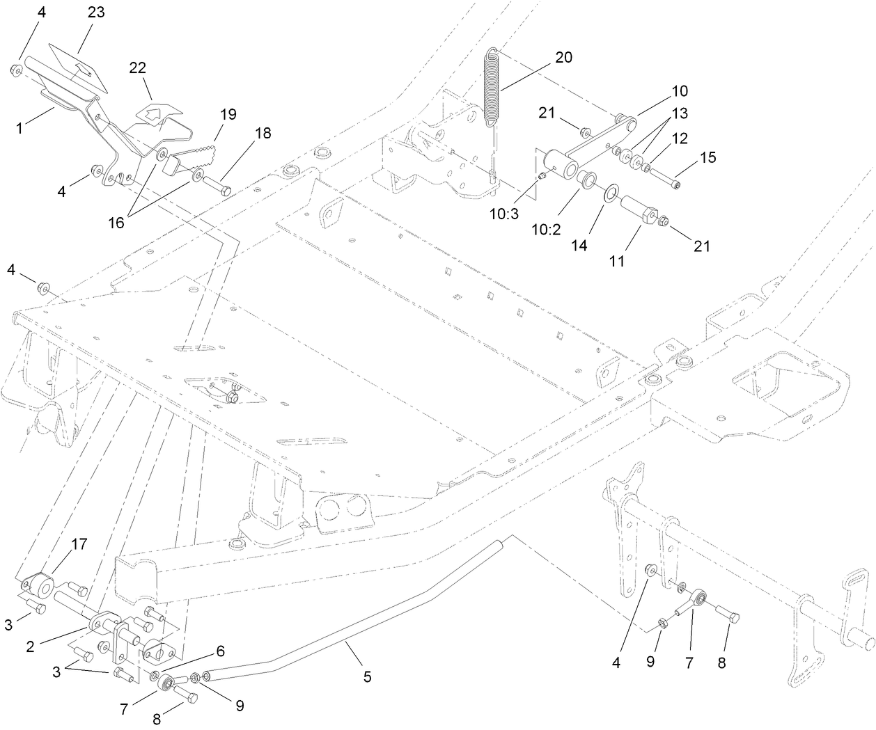 Neutral and Traction Pedal Assembly