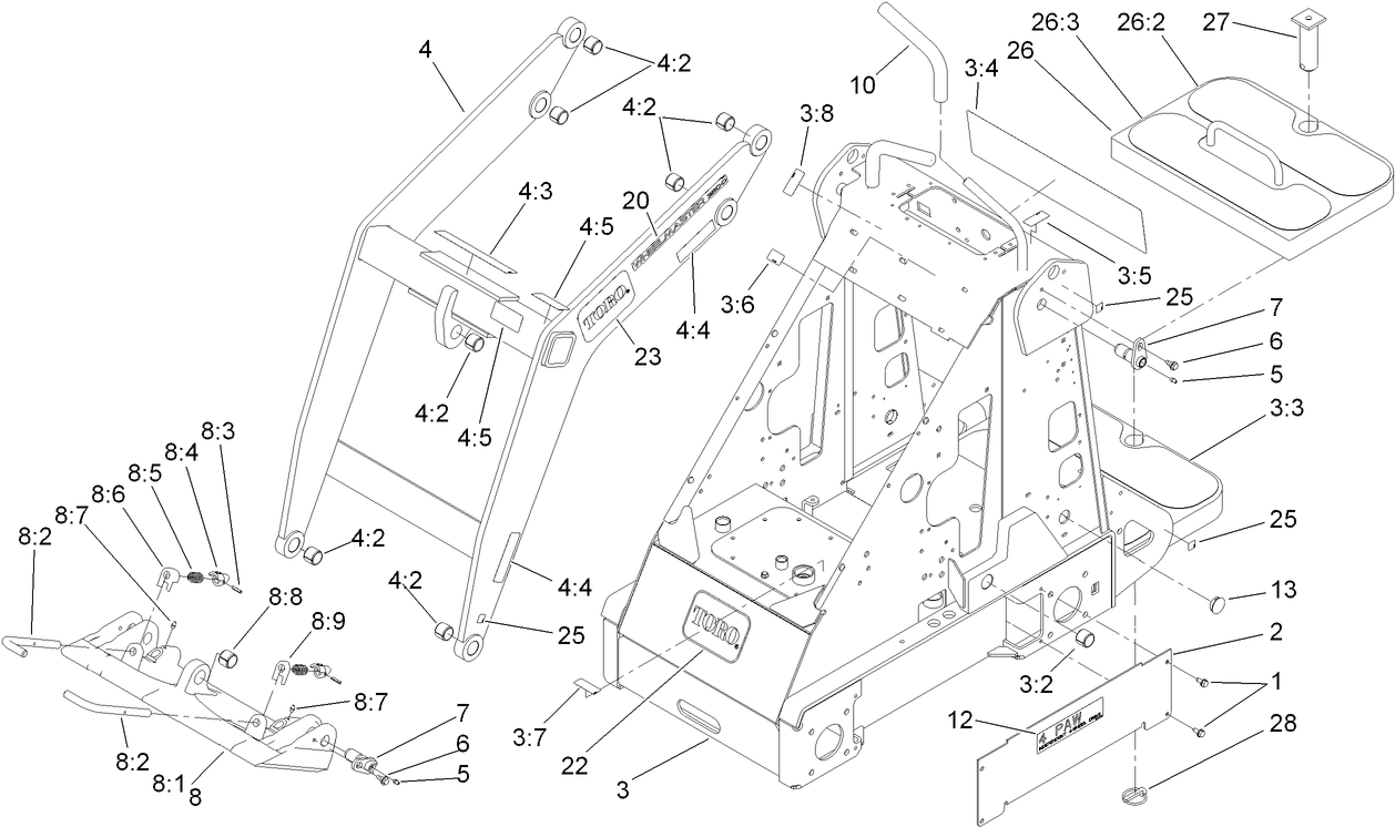 Frame and Loader Arm Assembly