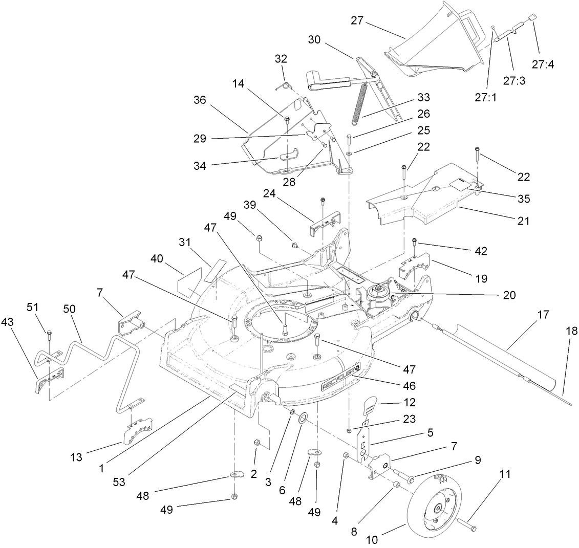 Housing, Chute and Wheel Assembly