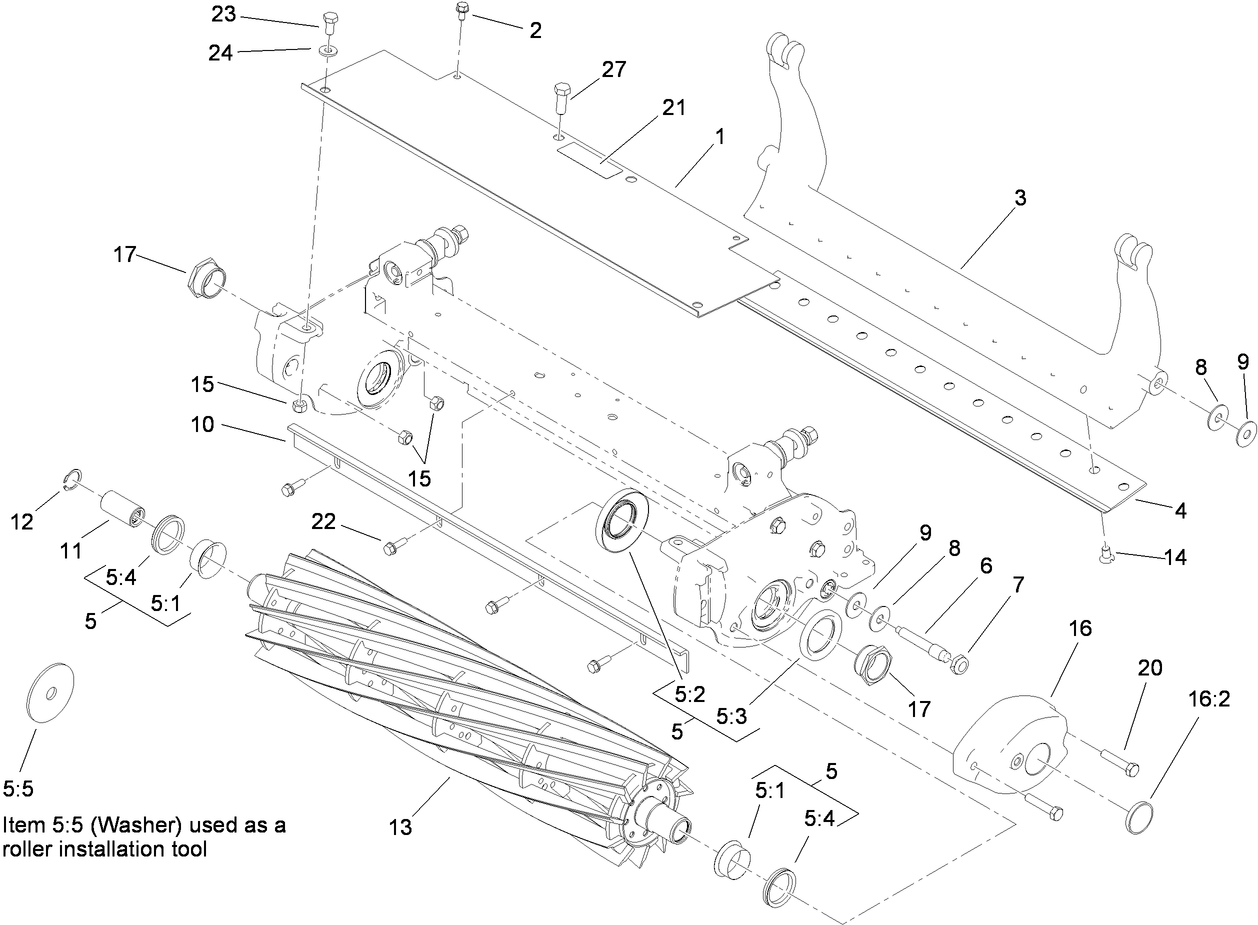 Shield, Bed Bar and Reel Assembly