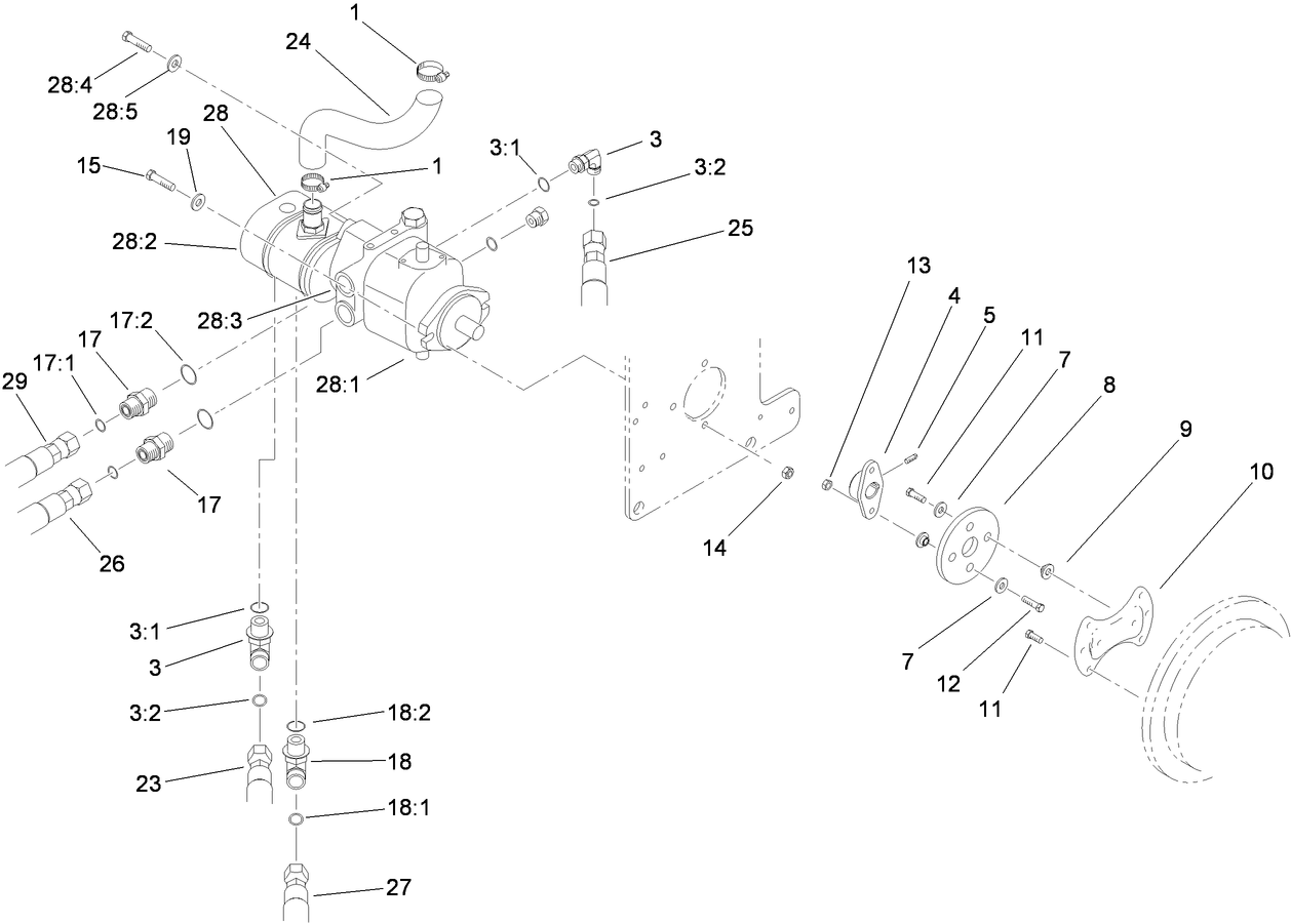 Hydrostat and Gear Pump Drive Assembly