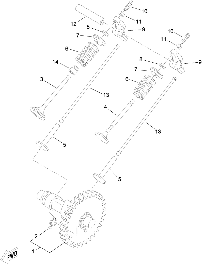 Camshaft and Valve Assembly