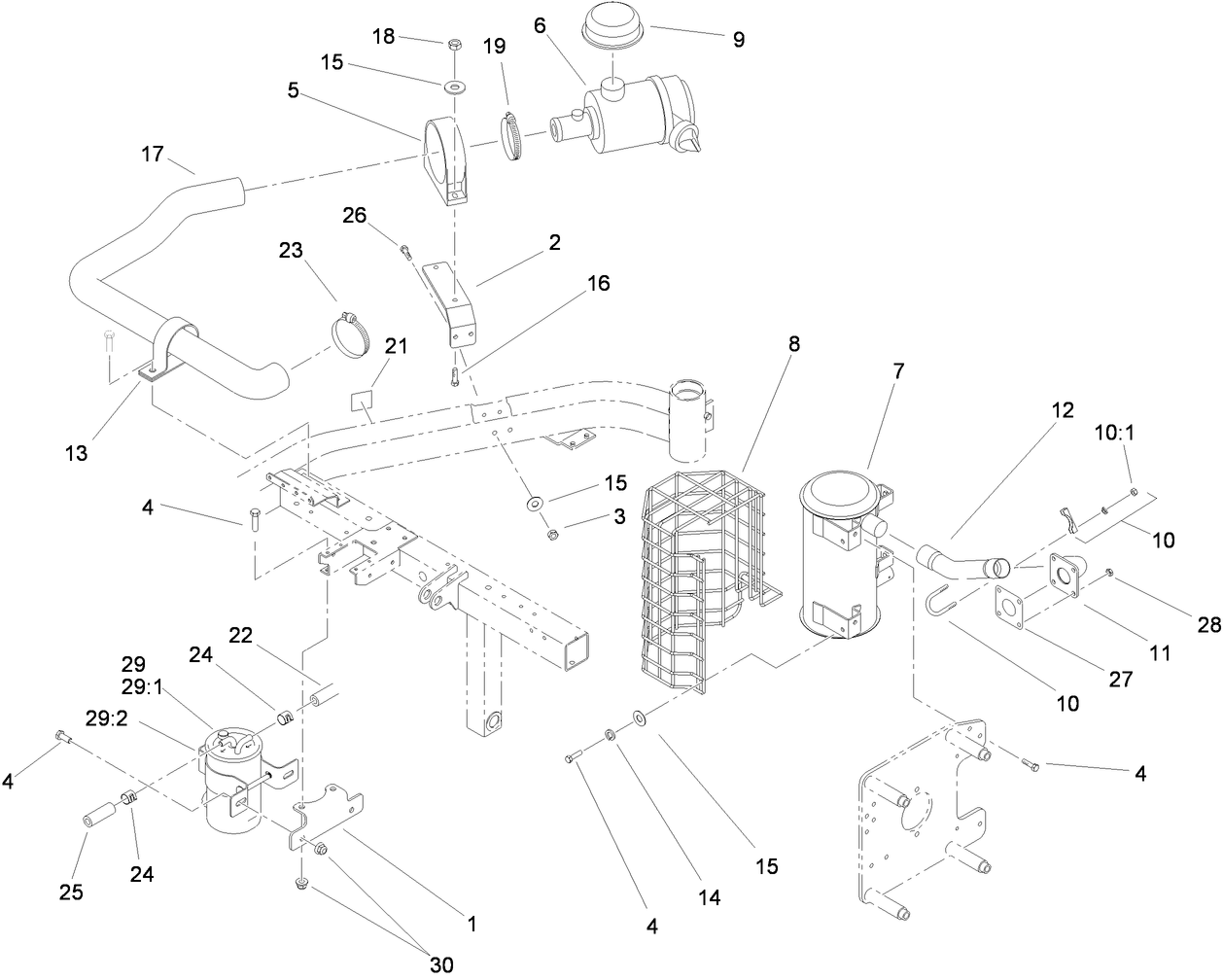 Air Cleaner and Exhaust Assembly