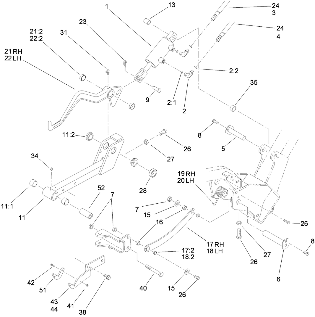 Left Hand and Right Hand Lift Arm Assembly