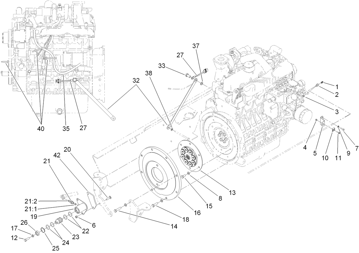 Flywheel and Throttle Assembly