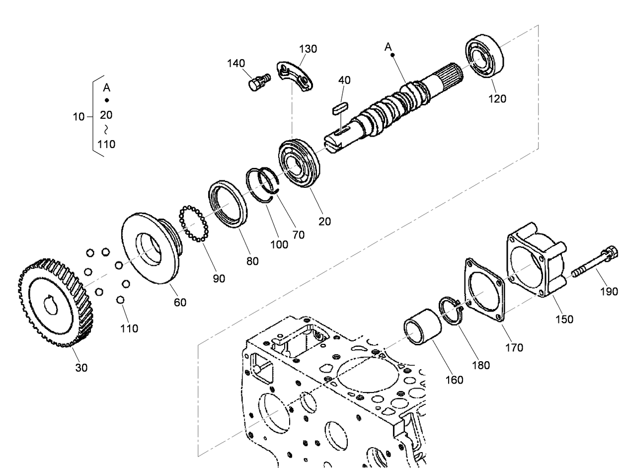 Fuel Camshaft and Governor Shaft Assembly