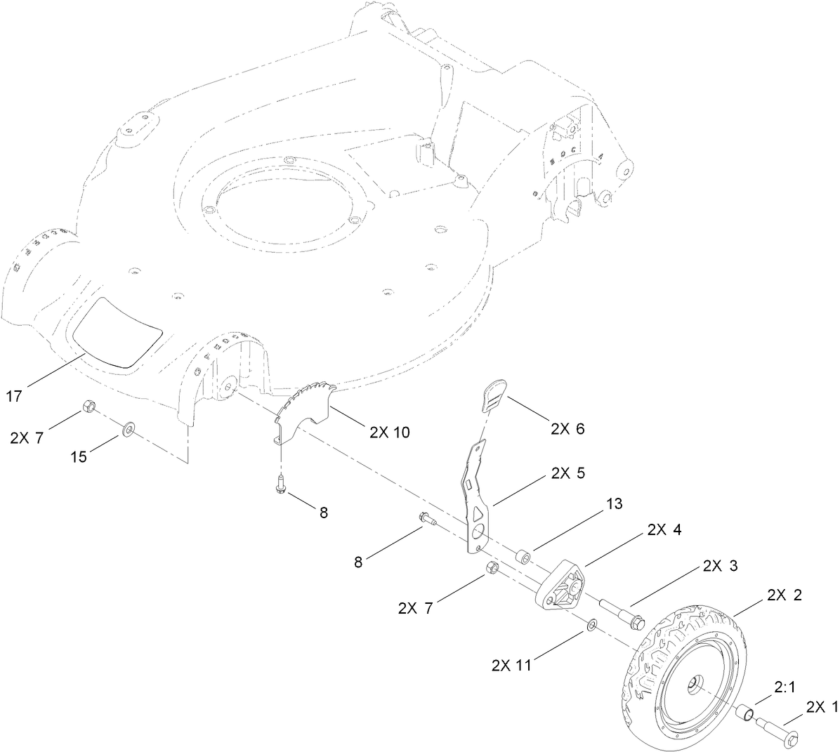Front Wheel and Height-of-Cut Assembly