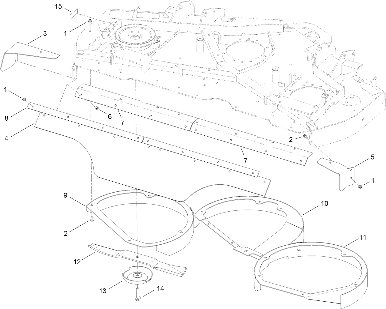 62 Inch Rear Deflector and Chamber Assembly