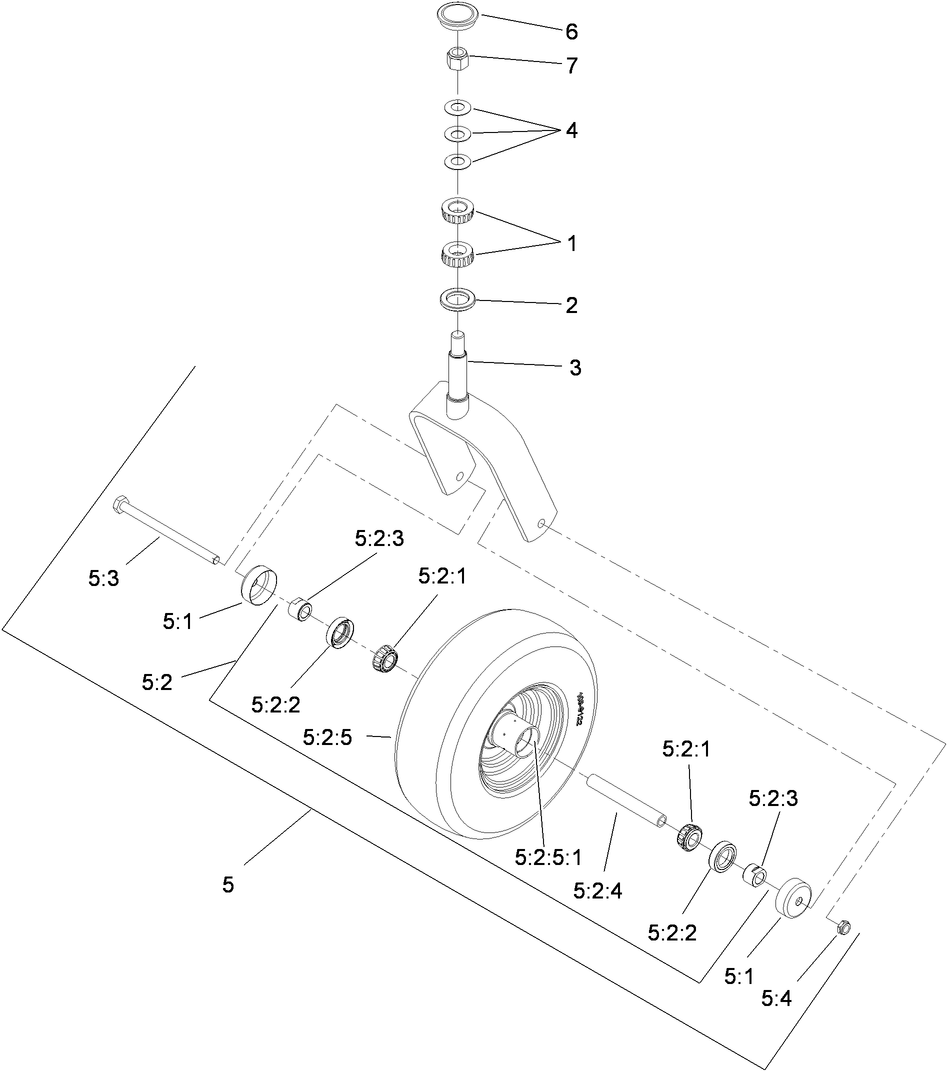 Caster Wheel and Fork Assembly