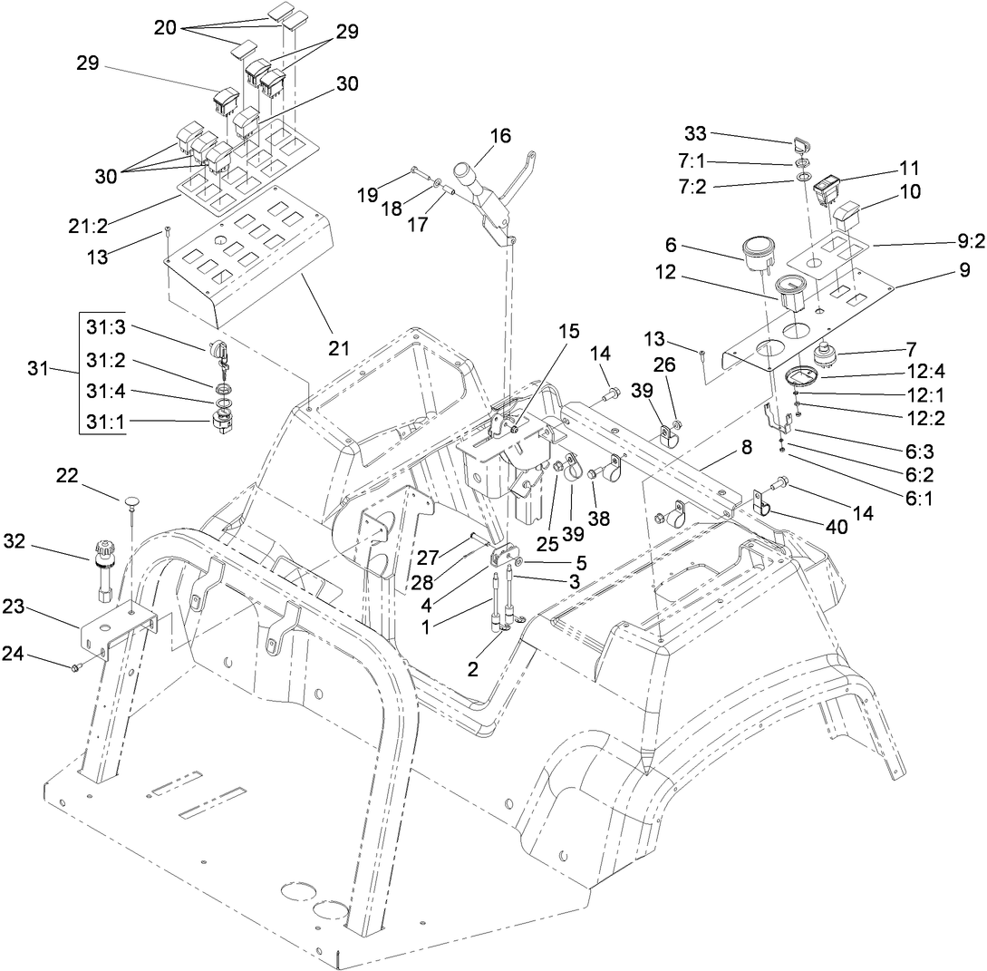 Parking Brake and Control Console Assembly