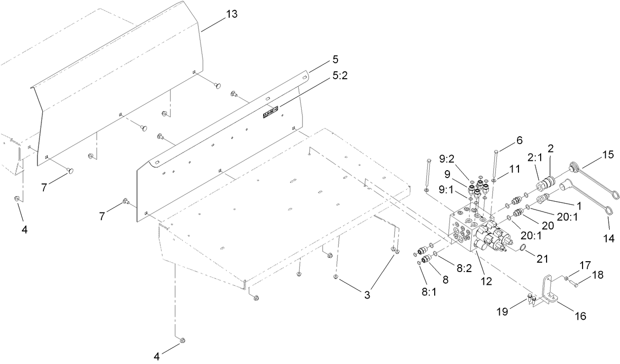Hydraulic Manifold Block and Fitting Assembly