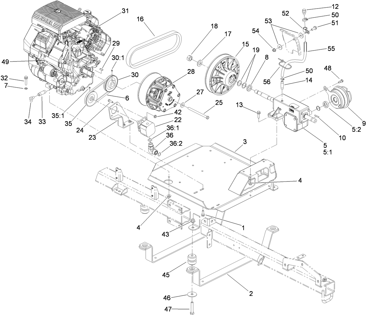 Engine and Gearbox Assembly