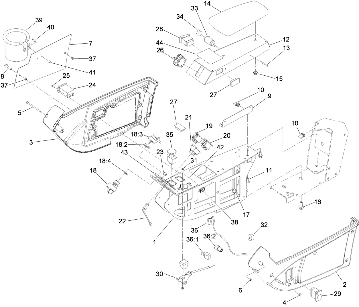 Console and Control Arm Assembly