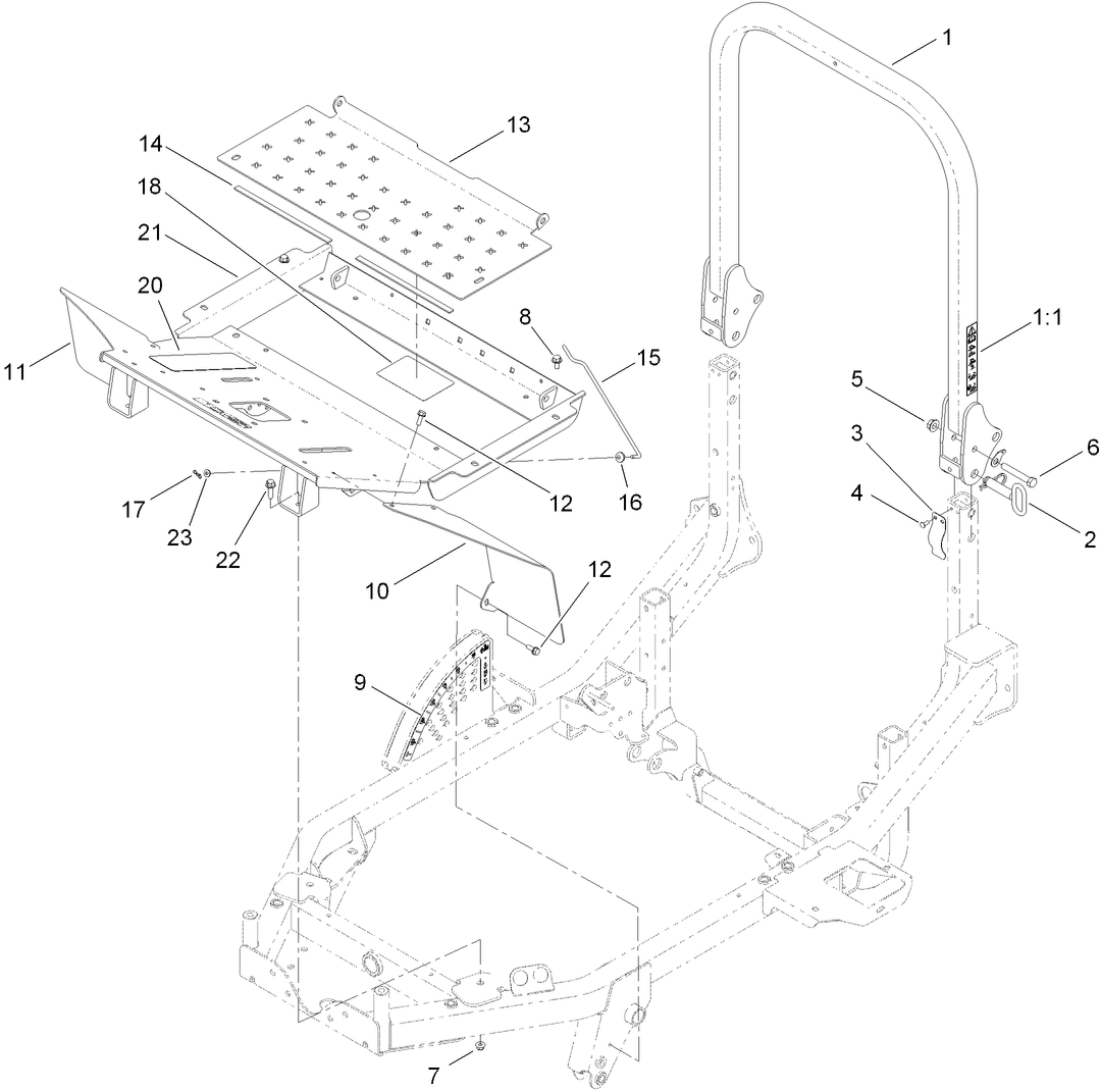 Platform and Roll-Over Protection System Assembly