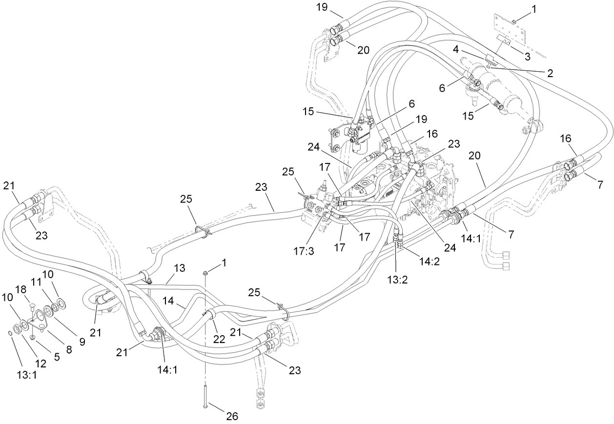 4 Wheel Drive Hydraulic Hose Assembly