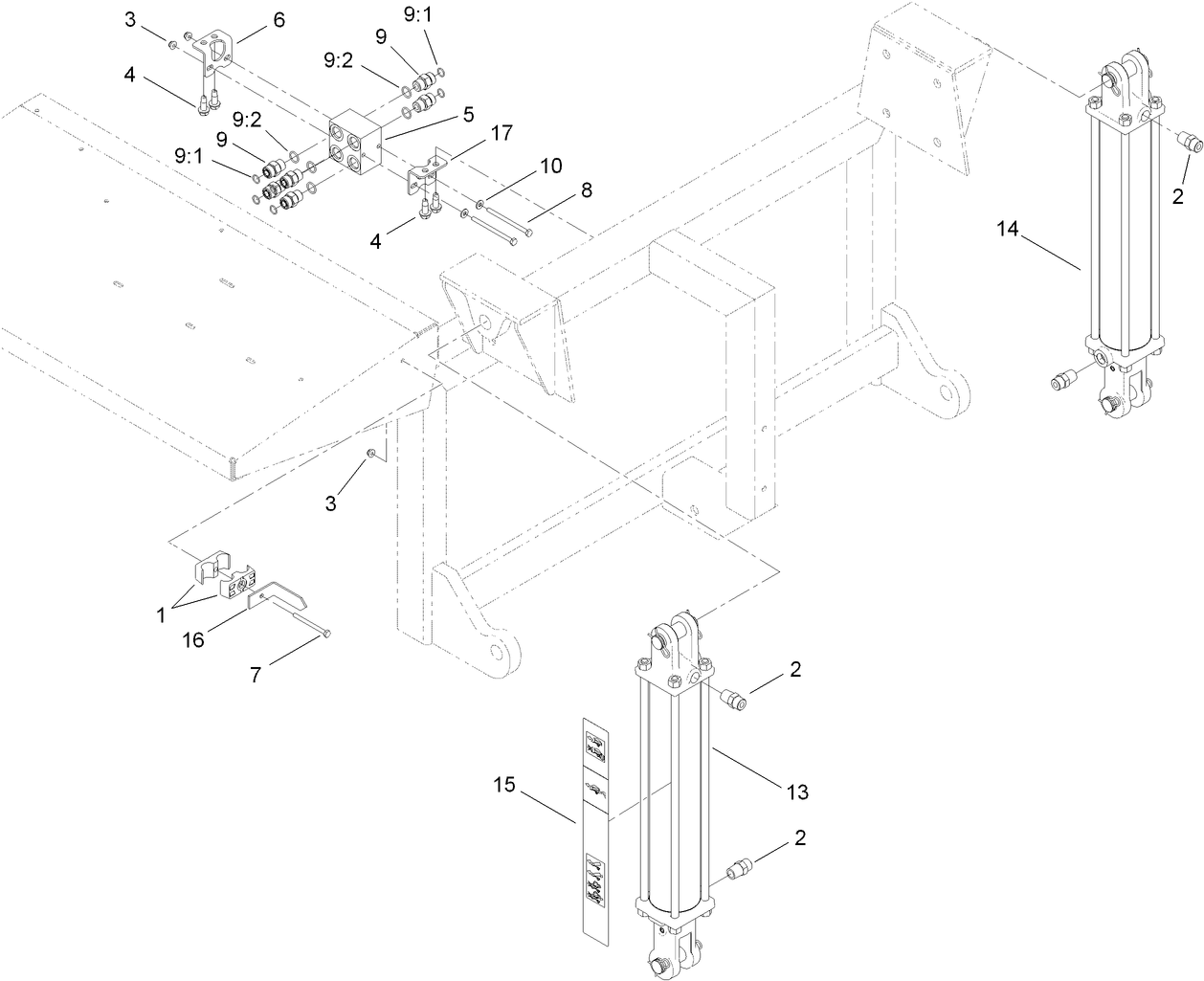 Hydraulic Cylinder and Junction Box Manifold Assembly