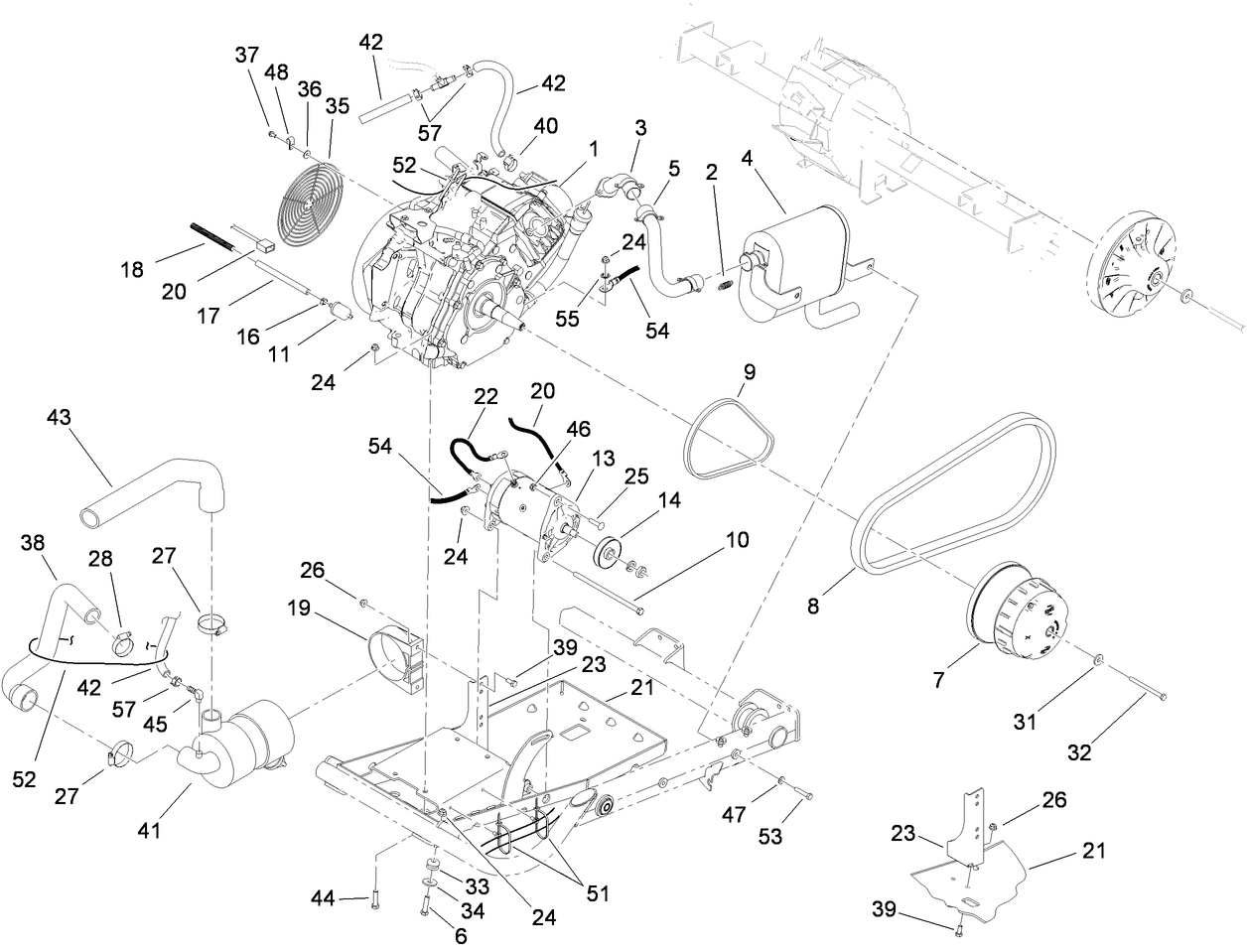 Engine and Clutch Assembly