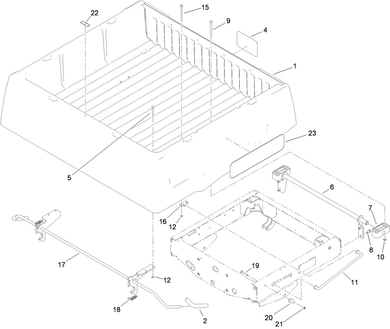 Box and Tailgate Installation Assembly