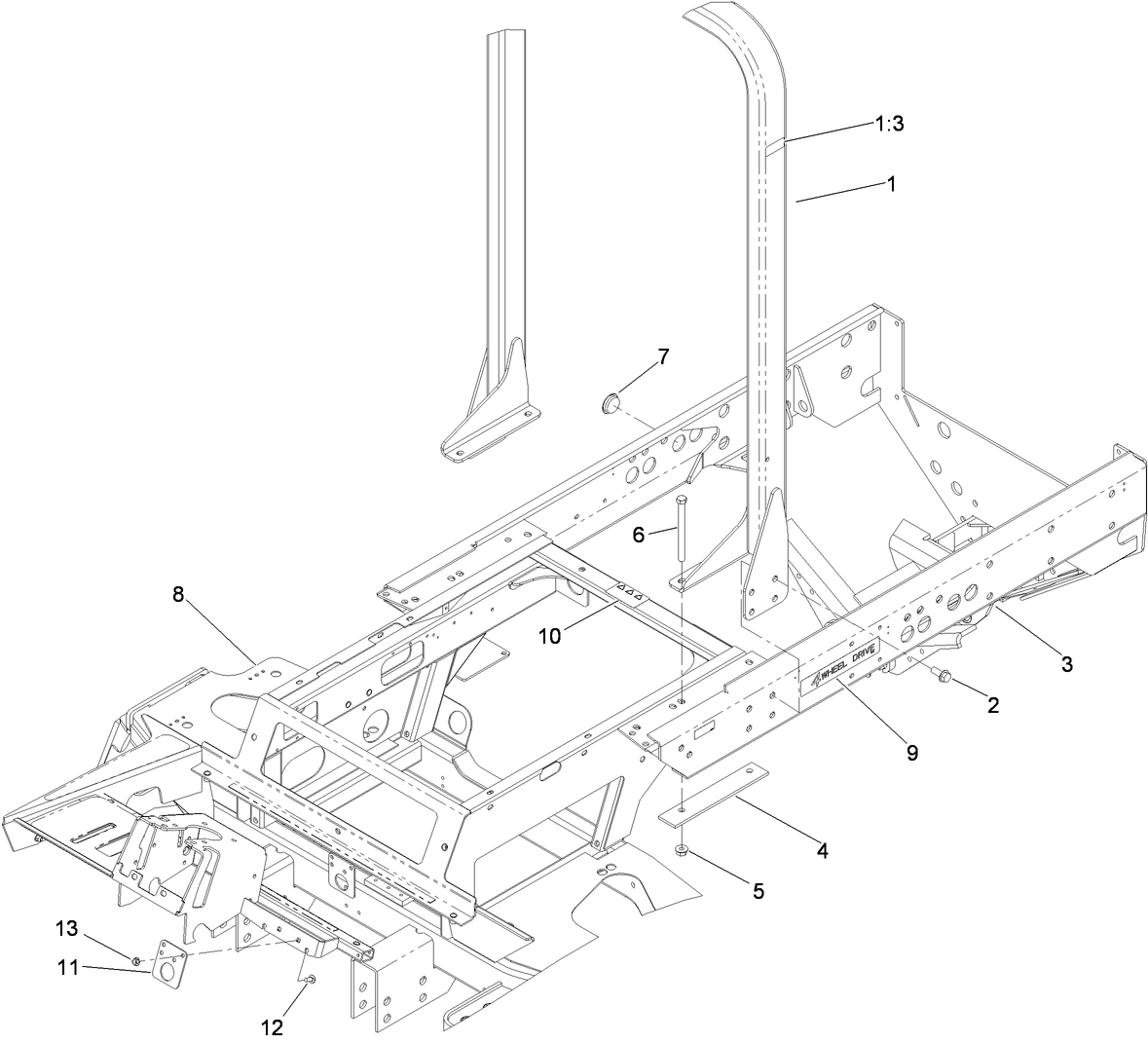 Frame and Roll-Over Protection Assembly