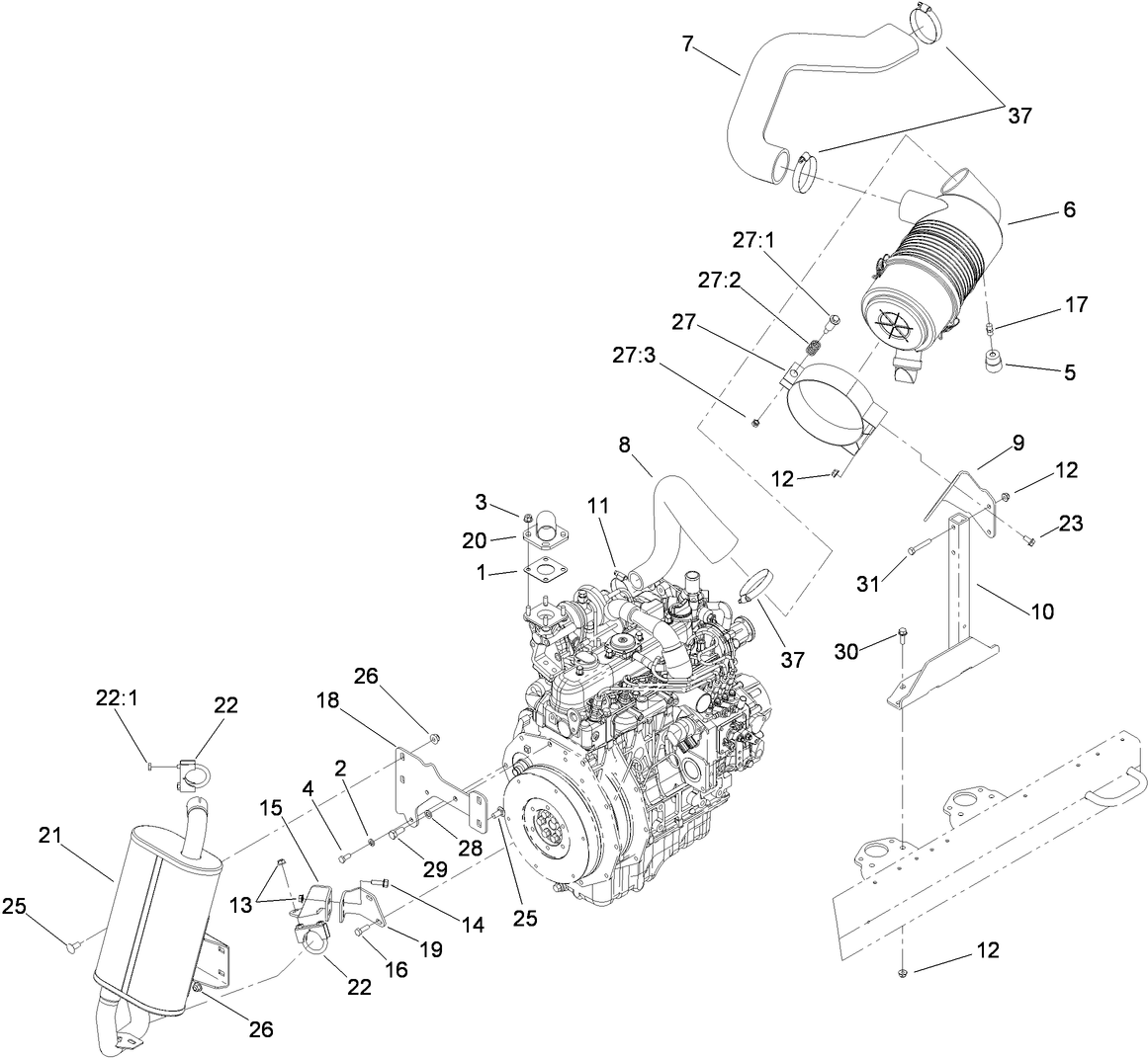Engine Intake and Exhaust Assembly