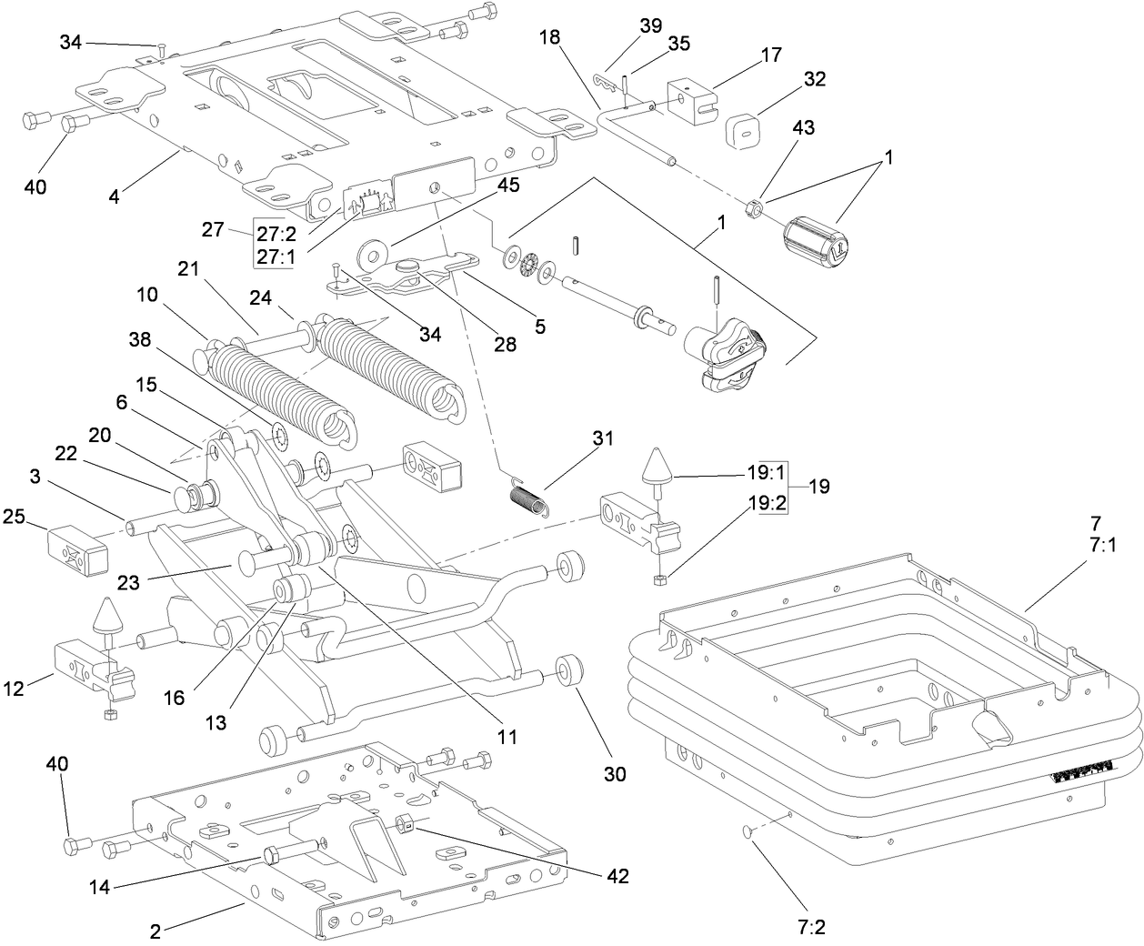 Mechanical Seat Suspension  Assembly No. 110-8851