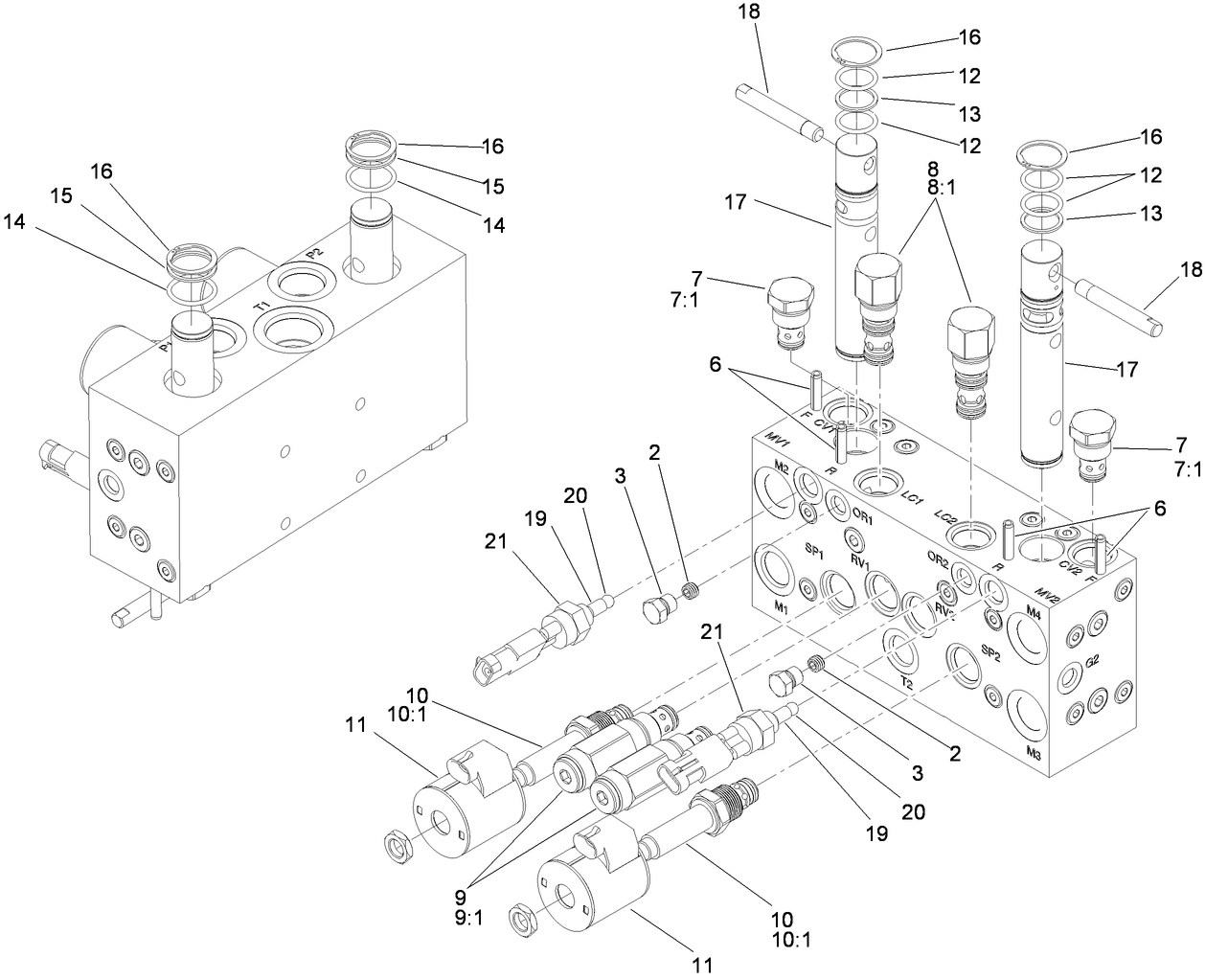 Manifold Mow Block Assembly