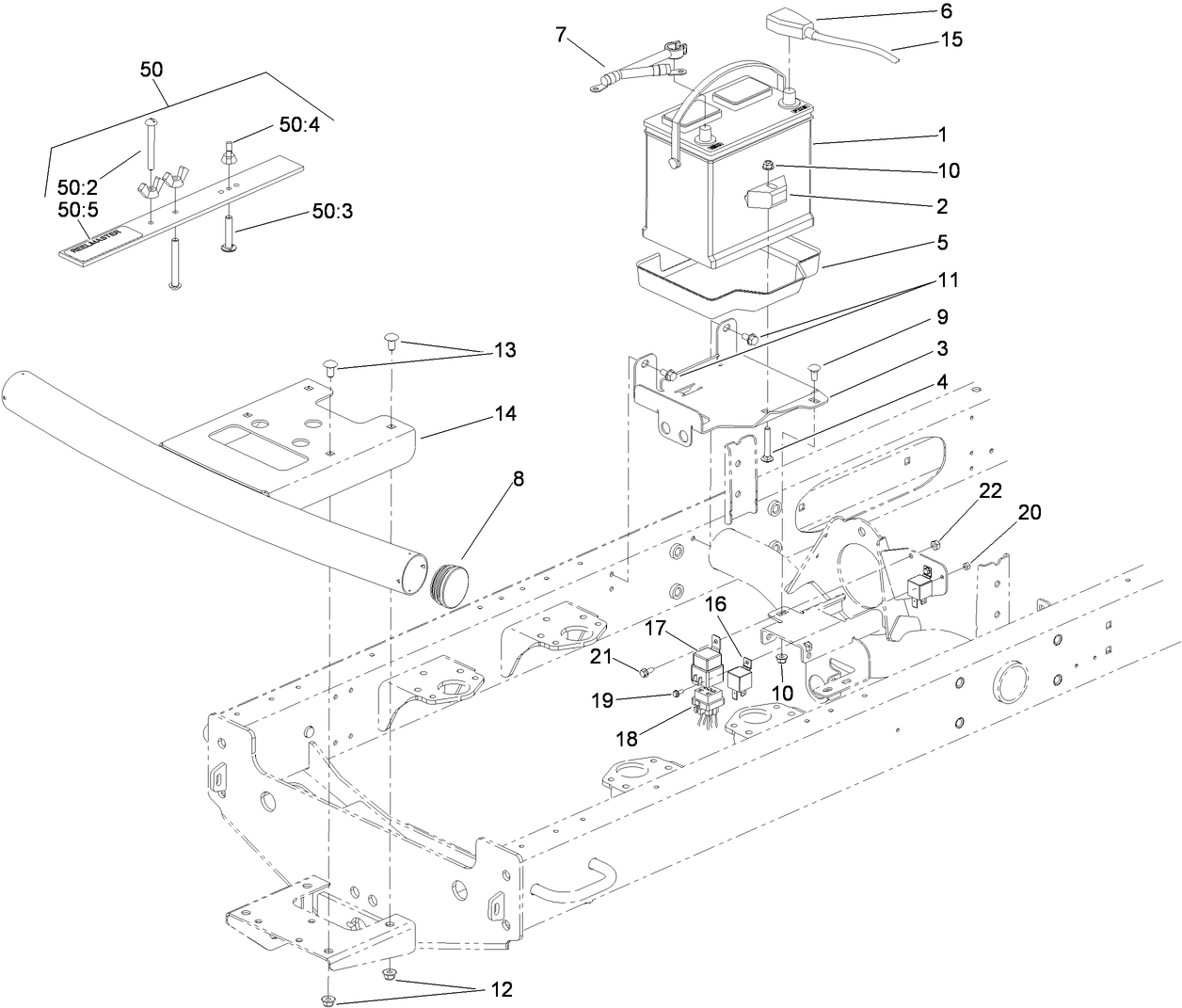 Battery and Bumper Assembly