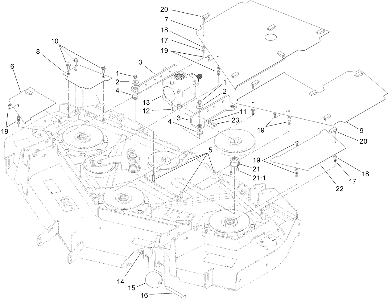 Deck Cover and Gearbox Assembly