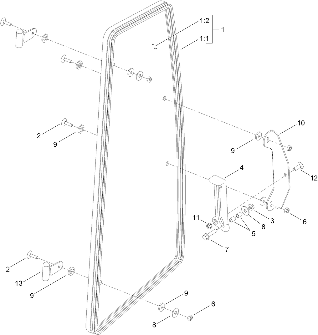 Cab Right Window Assembly