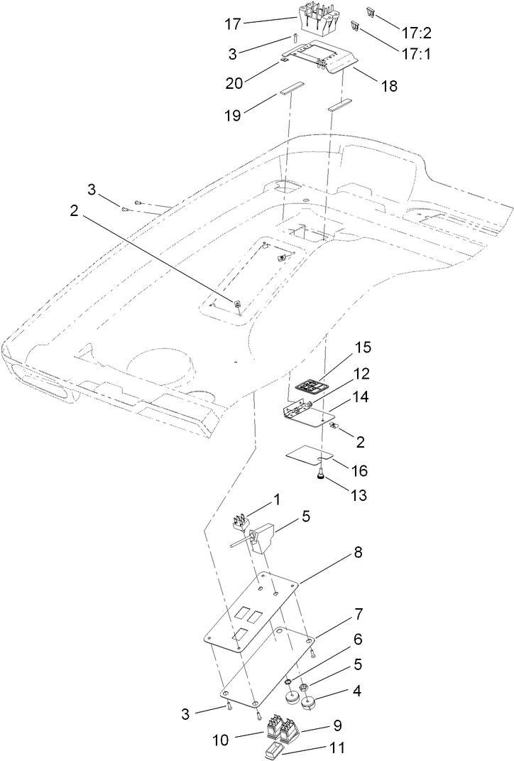 Cab Switchplate and Fuse Block Assembly